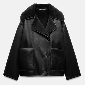 ZARA Women's Black Vegan Leather Jacket